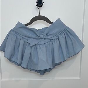 Light Blue Ruffled Skirt with Bow